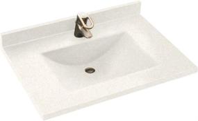 img 1 attached to 🔳 Swanstone CV02225.011 Contour Single-Bowl Vanity Top, 25-inch Length X 22-inch Width X 6.25-inch Height, Tahiti White - Enhanced for SEO.