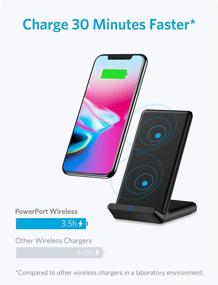 img 3 attached to 🔌 Anker Wireless Charger Stand - PowerPort Wireless 5, Qi-Certified - Compatible with iPhone 11, 11 Pro, 11 Pro Max, XR, XS Max, XS, X, 8, 8 Plus, Samsung Galaxy S20 S10 S9 S8, Note 10 Note 9 (AC Adapter Not Included)