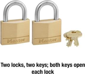 img 1 attached to 🔒 Secure Your Belongings: Master Lock 140T Solid Brass Padlock with Key, 2 Pack, 2 Count