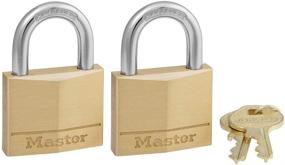 img 4 attached to 🔒 Secure Your Belongings: Master Lock 140T Solid Brass Padlock with Key, 2 Pack, 2 Count
