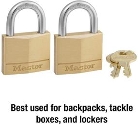 img 3 attached to 🔒 Secure Your Belongings: Master Lock 140T Solid Brass Padlock with Key, 2 Pack, 2 Count