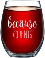 funny stemless wine glass for clients - unique gift idea for hairdresser, makeup artist, nail tech, lawyer, realtor, and real estate agents - perfect birthday and christmas gifts for men or women logo