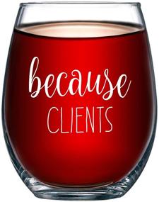 img 4 attached to Funny Stemless Wine Glass for Clients - Unique Gift Idea for Hairdresser, Makeup Artist, Nail Tech, Lawyer, Realtor, and Real Estate Agents - Perfect Birthday and Christmas Gifts for Men or Women