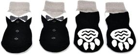 img 2 attached to 🐾 Indoor Paw Protectors - Posch Anti-Slip Knit Socks for Pets with Traction Soles, Slip-On Slipper Socks