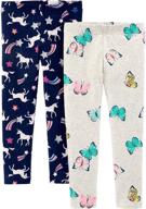 👖 cute and comfy: carter's girls' 2-pack leggings – perfect for playtime and beyond! logo