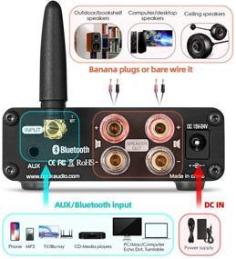 img 2 attached to 🎵 Douk Audio G5 100W Bluetooth 5.0 Dual Channel Amplifier Mini Digital Class D Stereo Audio Power Amp Wireless Receiver (Black)