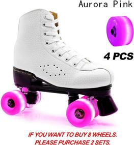 img 3 attached to 🛼 Yeipower Quad-Light Roller Skate Wheels - Luminous Light Up, 32mm x 58mm, ABEC-9, 608 Bearings, 82A – 4 Pack Wheels for Quad Skating and Skateboarding