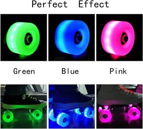 img 2 attached to 🛼 Yeipower Quad-Light Roller Skate Wheels - Luminous Light Up, 32mm x 58mm, ABEC-9, 608 Bearings, 82A – 4 Pack Wheels for Quad Skating and Skateboarding