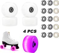 🛼 yeipower quad-light roller skate wheels - luminous light up, 32mm x 58mm, abec-9, 608 bearings, 82a – 4 pack wheels for quad skating and skateboarding logo