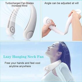 img 3 attached to Friengood Hands-free Portable Leafless Fan - 4000mAh Rechargeable Headset Design - USB-powered Wearable Neckband Fan - Adjustable 3-Speed Silent Neck Cooler