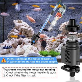 img 1 attached to 🐠 HiTauing Electric Aquarium Gravel Cleaner - 317GPH, 24V/24W DC, Automatic Fish Tank Cleaning Tool Set with Removable Vacuum, Water Changer, Sand Washer, and Filter Changer