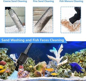 img 3 attached to 🐠 HiTauing Electric Aquarium Gravel Cleaner - 317GPH, 24V/24W DC, Automatic Fish Tank Cleaning Tool Set with Removable Vacuum, Water Changer, Sand Washer, and Filter Changer
