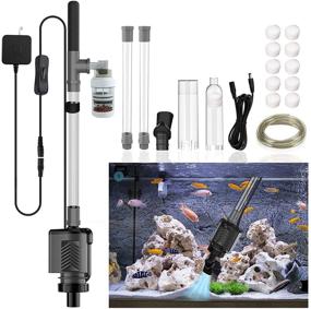 img 4 attached to 🐠 HiTauing Electric Aquarium Gravel Cleaner - 317GPH, 24V/24W DC, Automatic Fish Tank Cleaning Tool Set with Removable Vacuum, Water Changer, Sand Washer, and Filter Changer
