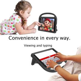 img 2 attached to 📱 RTOBX iPad 6th/5th Gen Case: Kid-Friendly, Shockproof, Lightweight Cover + Screen Protector - Black