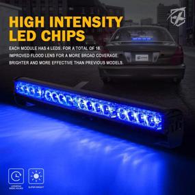 img 3 attached to 🚨 Xprite 18-inch Blue LED Strobe Traffic Advisor Flashing Light Bar for Emergency Vehicles - Front Bumper Grille Safety Warning Lightbar for Police, Volunteers, Trucks, SUVs, UTVs, Cars