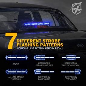 img 2 attached to 🚨 Xprite 18-inch Blue LED Strobe Traffic Advisor Flashing Light Bar for Emergency Vehicles - Front Bumper Grille Safety Warning Lightbar for Police, Volunteers, Trucks, SUVs, UTVs, Cars