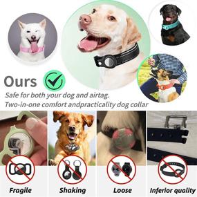 img 2 attached to 🐶 Secure and Stylish Reflective Airtag Dog Collar: FEEYAR Padded Apple Air Tag Dog Collar with Airtag Holder Case, Ideal for Small, Medium & Large Dogs