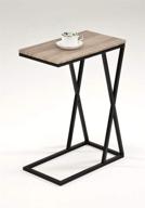 🪵 rustic charm: reclaimed wood-look snack side end table with double x design логотип