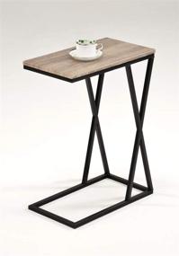 img 1 attached to 🪵 Rustic Charm: Reclaimed Wood-Look Snack Side End Table with Double X Design