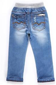 img 3 attached to Comfortable & Stylish LITTLE-GUEST Baby Boys Drawstring Waistband Jeans - Toddler Pull on Denim Pants B103