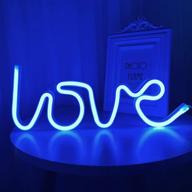 🎄 turnmeon love light neon lights signs: festive bedroom christmas decoration with usb or battery operated led neon wall signs - aesthetic light up signs for kids, home, bedroom, birthday parties, and living room decor in blue логотип