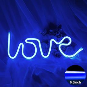 img 1 attached to 🎄 TURNMEON Love Light Neon Lights Signs: Festive Bedroom Christmas Decoration with USB or Battery operated LED Neon Wall Signs - Aesthetic Light up Signs for Kids, Home, Bedroom, Birthday Parties, and Living Room Decor in Blue