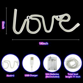 img 3 attached to 🎄 TURNMEON Love Light Neon Lights Signs: Festive Bedroom Christmas Decoration with USB or Battery operated LED Neon Wall Signs - Aesthetic Light up Signs for Kids, Home, Bedroom, Birthday Parties, and Living Room Decor in Blue