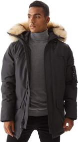 img 4 attached to 🧥 Warm Winter Duck Down Jacket Parka Puffer Coat for Men - Molemsx with Hood and Faux-Fur Trim (XS-3XL)