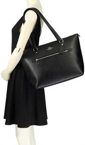 img 1 attached to Premium Coach Leather Gallery Shoulder Tote Purse - #F79608 - Black, Medium: A Timeless Statement of Style