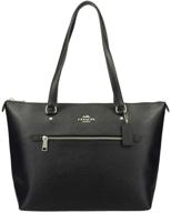 premium coach leather gallery shoulder tote purse - #f79608 - black, medium: a timeless statement of style logo