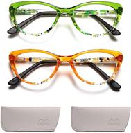 🕶️ kids gaming glasses 2 pack - awswds blue light blocking glasses for girls, cateye style green and yellow, ages 4-14 logo