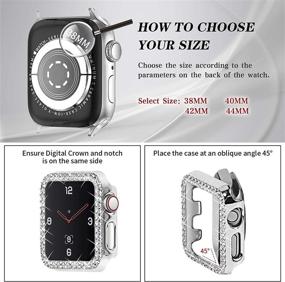 img 3 attached to 💎 Joyozy Stainless Steel Mesh Bands Совместимы с Apple Watch 40 мм, Женский блиск Стеклянного бриллианта с петлёй сетки для Apple Watch серии 6/SE/5/4 - Без необходимости инструментов (розовое золото, 40 мм)