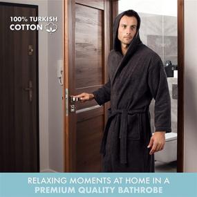 img 3 attached to Premium Dark Gray Men's XXXL Bathrobe - Ultimate Comfort and Style