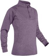 🏃 tacvasen women's fleece lined 1/4 zip pullover running shirts, long sleeve sports tops sweatshirt logo