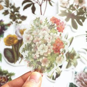 img 1 attached to 🌸 Colorful Flower Sticker Set for DIY Crafts and Journaling - 120Pcs with 60 Unique Designs (2Pcs Each)