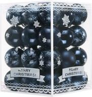 🔵 shatterproof christmas ball ornaments set - navy blue, 2.36 inches / 60mm, 36ct - decorations for christmas tree, hooks included logo