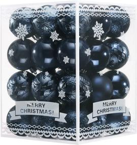 img 4 attached to 🔵 Shatterproof Christmas Ball Ornaments Set - Navy Blue, 2.36 inches / 60mm, 36ct - Decorations for Christmas Tree, Hooks Included
