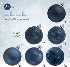 img 3 attached to 🔵 Shatterproof Christmas Ball Ornaments Set - Navy Blue, 2.36 inches / 60mm, 36ct - Decorations for Christmas Tree, Hooks Included