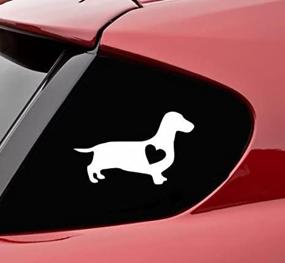 img 1 attached to 🐕 CMI Dachshund Heart Vinyl Decal Bumper Sticker - White, 6 Inches