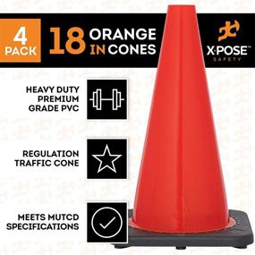 img 3 attached to 🚦 Enhancing Visibility and Safety: Xpose Safety Orange Traffic 4 Pack