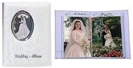 📸 pioneer wfm-46 bound mini wedding photo album - white oval framed cover, 50 pages - holds 100 4x6" pictures logo