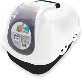 img 1 attached to 🐈 Convenient and Spacious Pet Litter Box: Fresh Kitty's Easy-to-Clean Giant Enclosed Hooded Pan in Navy Blue or Charcoal Gray