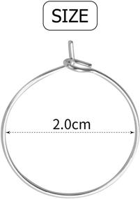 img 1 attached to 🍷 Stylish and Versatile: BronaGrand 100 Pieces Silver Plated Wine Glass Charm Rings Earring Hoops 20mm