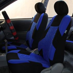 img 3 attached to FH Group FB071102 Travel Master Seat Covers (Blue) Front Set – Universal Fit For Cars Trucks And SUVs