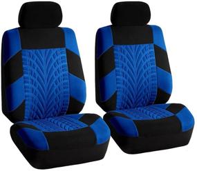 img 4 attached to FH Group FB071102 Travel Master Seat Covers (Blue) Front Set – Universal Fit For Cars Trucks And SUVs