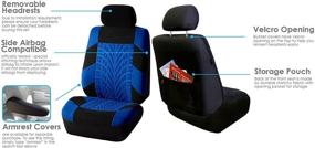 img 2 attached to FH Group FB071102 Travel Master Seat Covers (Blue) Front Set – Universal Fit For Cars Trucks And SUVs