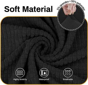 img 2 attached to 🛋️ Asnomy Large Black Stretch Sofa Covers for 3 Cushion Couch - Slipcovers, Pet Protector Furniture Covers for Dogs Cats - Spandex Jacquard Fabric with Small Checks