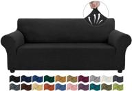 🛋️ asnomy large black stretch sofa covers for 3 cushion couch - slipcovers, pet protector furniture covers for dogs cats - spandex jacquard fabric with small checks logo