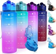 💧 zounich tritan bpa free water bottle with time marker - get hydrated for fitness and outdoor activity with leakproof motivational sports water bottles - 32oz/24oz/17oz options available логотип