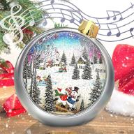 🎄 musical christmas snow globe lantern with lighted xmas tree snowman - glittering battery operated & usb powered decoration gift for kids логотип